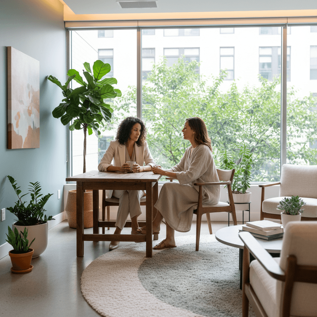 One-on-one coaching session in a safe supportive environment