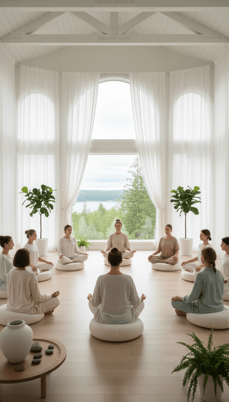 Person practicing breathwork and grounding techniques